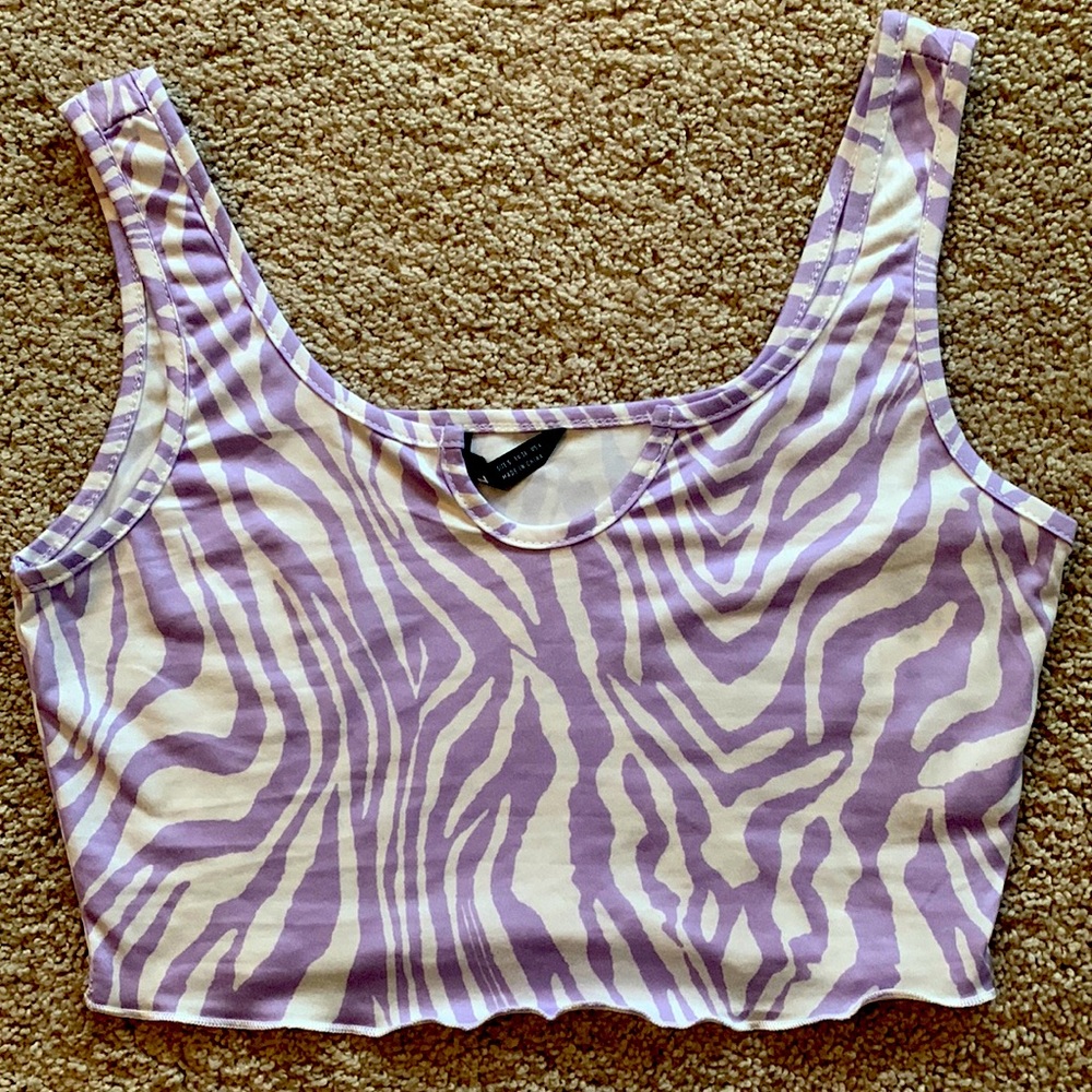 Purple and white crop top